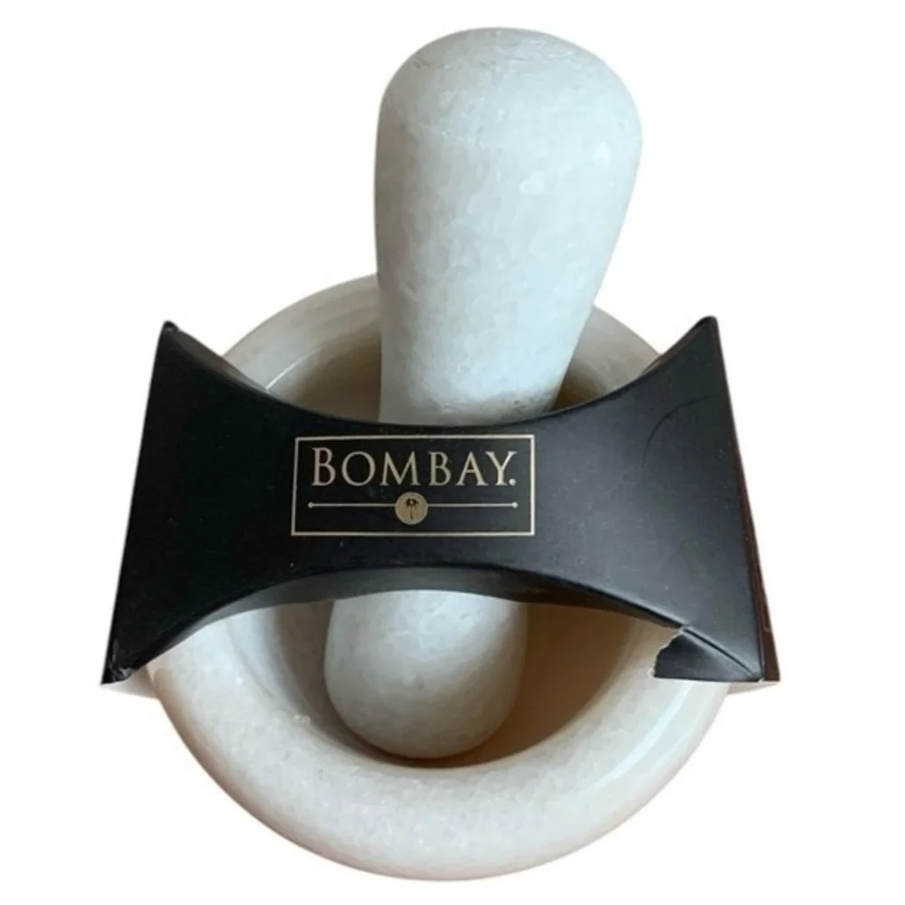 Bombay Natural White Marble Mortar Pestle Set 4
